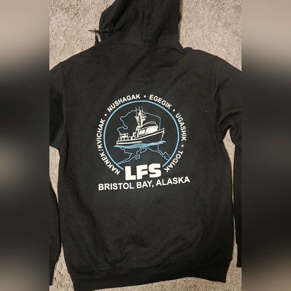 LFS Lummi Fishery Supplies Bristol Bay Alaska Pullover Hoodie